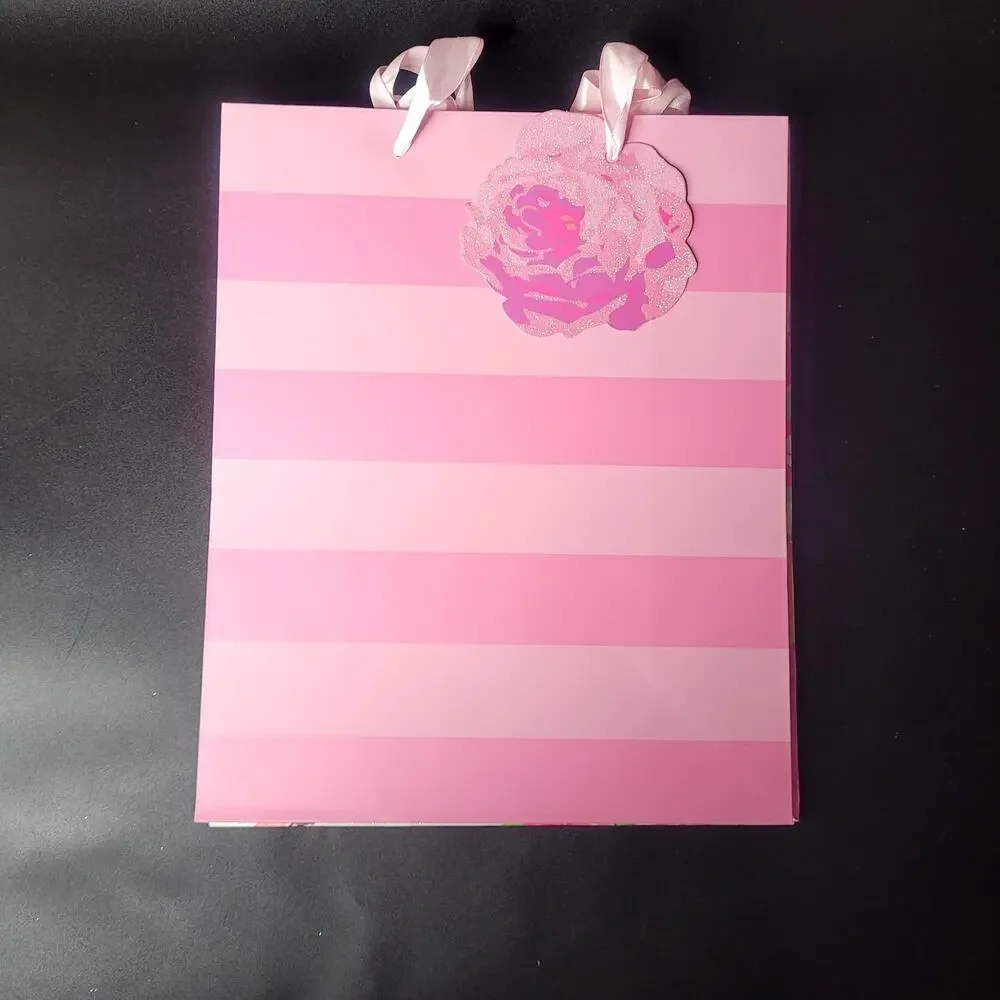 Betsey Johnson 3 Pack Gift Bags Petal Pink Flowers‎ Stripes Fairy Pixie Dust NWT
